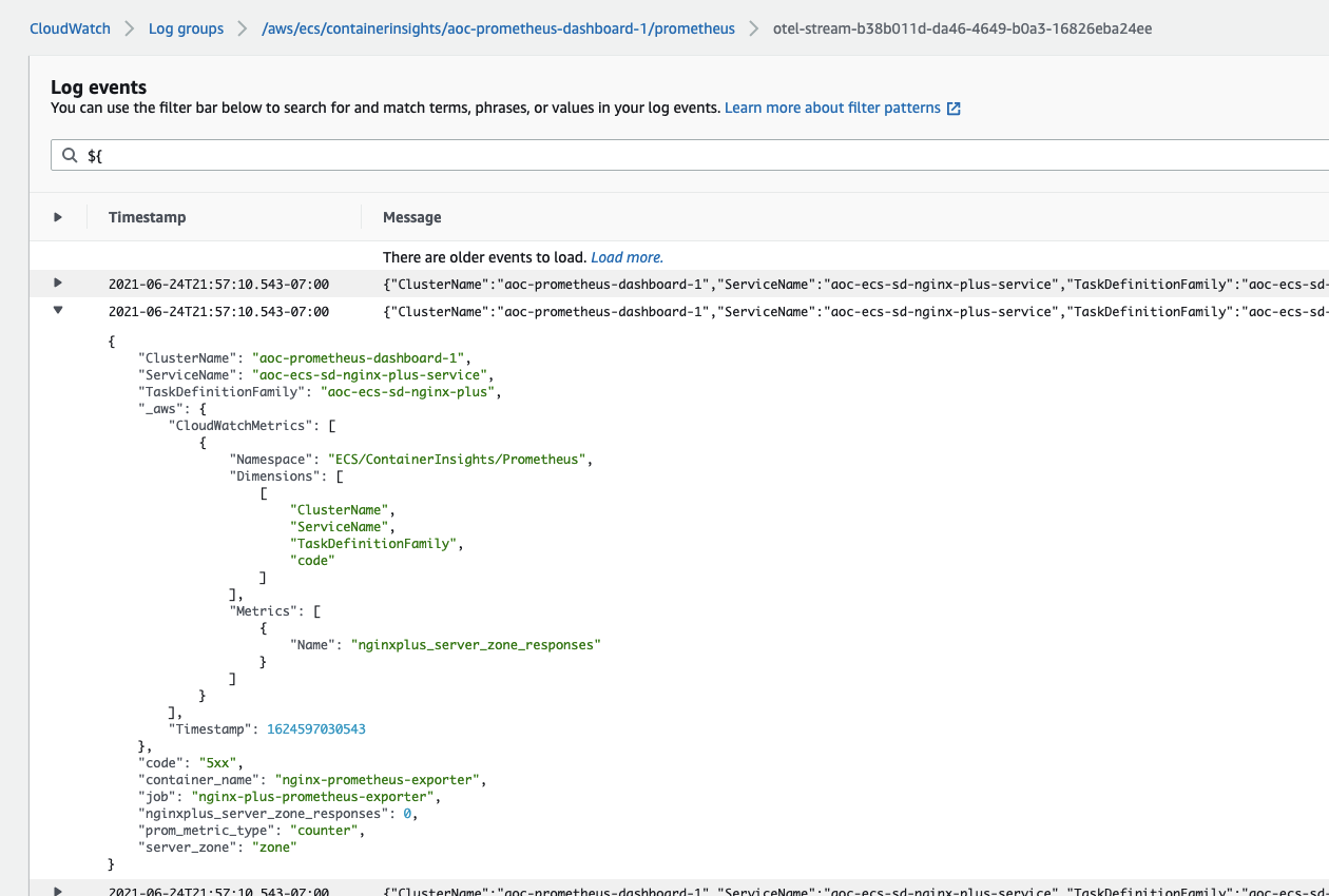 cloudwatch console log